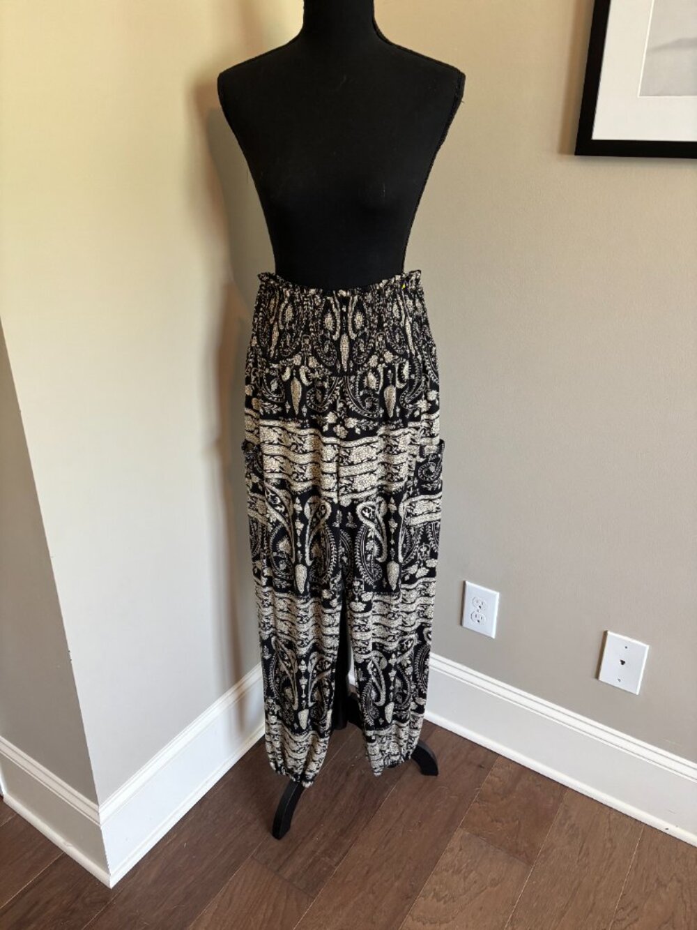 Women's Harem Pants, High Waist Yoga Boho Trousers with Pockets